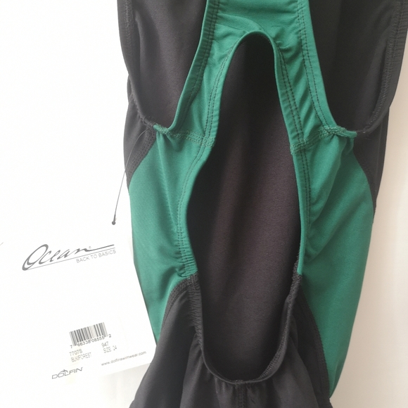 Dolphin Girls Swimwear Sz24 (5-6) Black Green New - Picture 4 of 5